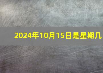 2024年10月15日是星期几,2024年10月14日