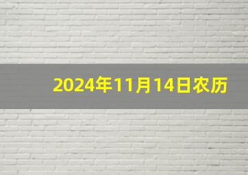 2024年11月14日农历