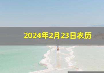 2024年2月23日农历,2024年2月23日农历生日