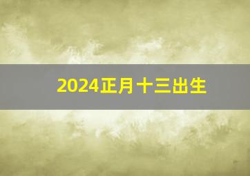 2024正月十三出生