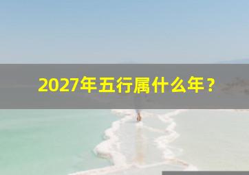 2027年五行属什么年？