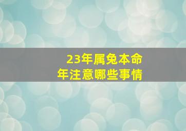 23年属兔本命年注意哪些事情,23年属兔本命年注意哪些事情