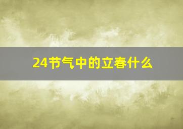 24节气中的立春什么,立春是24节气