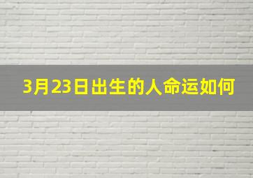 3月23日出生的人命运如何,3月23日出生的人性格