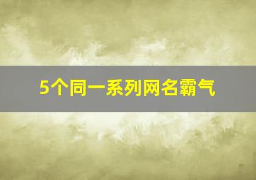 5个同一系列网名霸气,网名五个字简单干净好听霸气5个字的昵称