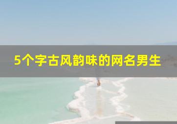 5个字古风韵味的网名男生,五个字的名字古风好听的古风网名