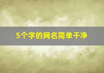 5个字的网名简单干净,5个字网名好听