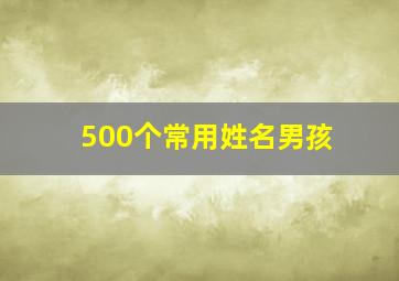 500个常用姓名男孩,好听的男孩名字大全男孩