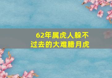 62年属虎人躲不过去的大难腊月虎,