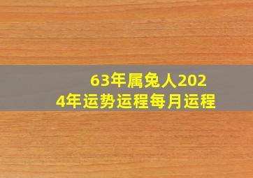 63年属兔人2024年运势运程每月运程,1963年的兔男在2024年的运势