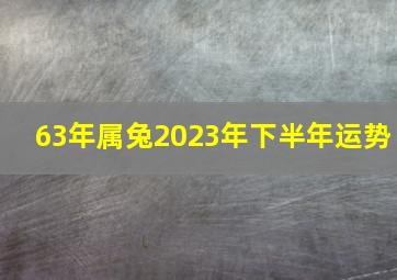 63年属兔2023年下半年运势,2023年下半年属兔人怎样样会有好运气吗