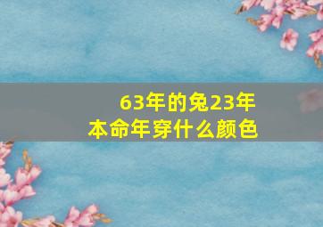 63年的兔23年本命年穿什么颜色,63年的兔23年本命年穿什么颜色好