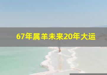 67年属羊未来20年大运,67年属羊未来十年大运