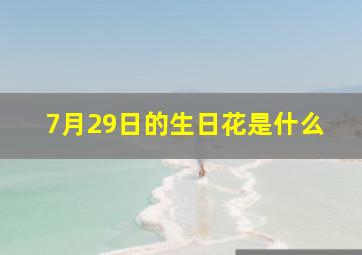 7月29日的生日花是什么