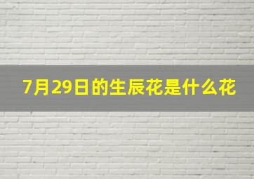 7月29日的生辰花是什么花