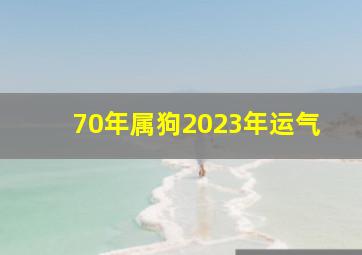 70年属狗2023年运气,70年属狗的2023年有一劫财运不济