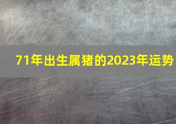 71年出生属猪的2023年运势,71年属猪2023年运势及运程每月运程