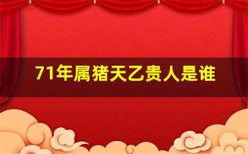 71年属猪天乙贵人是谁,属猪人离不开的两个贵人是谁