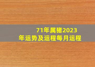 71年属猪2023年运势及运程每月运程