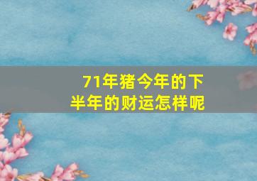 71年猪今年的下半年的财运怎样呢,71年属猪人在2023年运势如何哪方面行大运