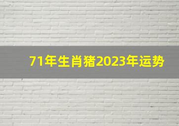 71年生肖猪2023年运势,71年属猪女2023年的运势和婚姻