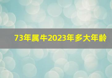 73年属牛2023年多大年龄,属牛多大年龄2023