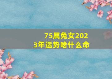 75属兔女2023年运势啥什么命,2023年属兔是什么命（2023年属兔是什么命金木水火土）