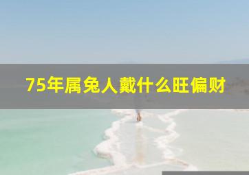 75年属兔人戴什么旺偏财,75年属兔佩戴什么旺财