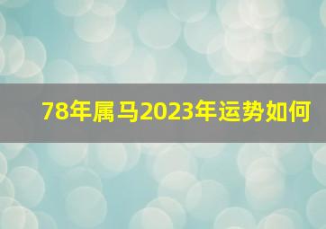 78年属马2023年运势如何,78年属马男人2023年运势及运程