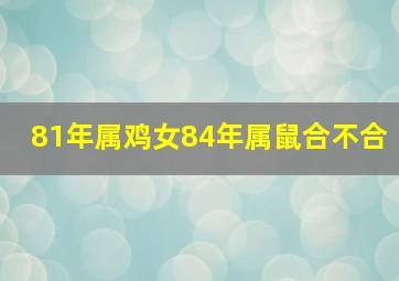 81年属鸡女84年属鼠合不合,男81鸡和女84鼠的属相合不合