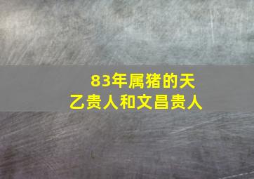 83年属猪的天乙贵人和文昌贵人,83年属猪的贵人是谁