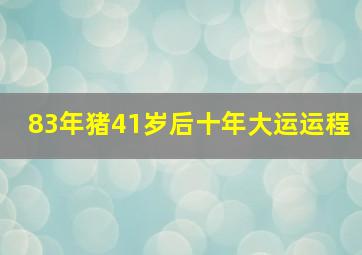 83年猪41岁后十年大运运程,83年猪41岁运程