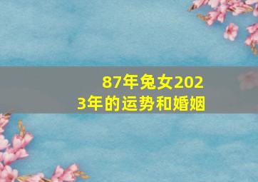 87年兔女2023年的运势和婚姻