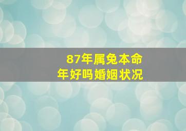 87年属兔本命年好吗婚姻状况,87年属兔的本命年