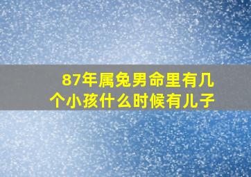 87年属兔男命里有几个小孩什么时候有儿子,87年属兔哪年有儿子命终身有几个儿女