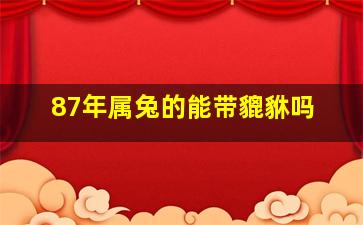 87年属兔的能带貔貅吗,87年属兔适合佩戴什么手串