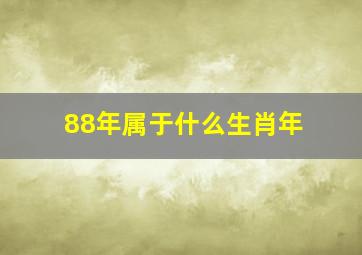 88年属于什么生肖年,88年是什么属相?