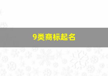 9类商标起名