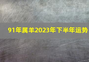 91年属羊2023年下半年运势,巨匠详解：属羊2023年全年运势运程及每月运程