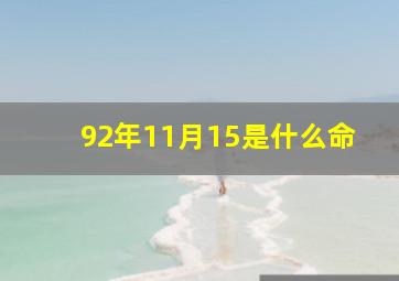 92年11月15是什么命,92年11月15日农历