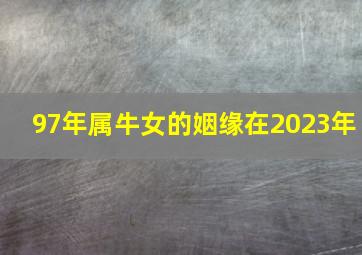 97年属牛女的姻缘在2023年,97年属牛2023年的运势