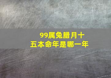 99属兔腊月十五本命年是哪一年,99年腊月兔子什么命