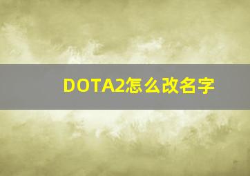 DOTA2怎么改名字