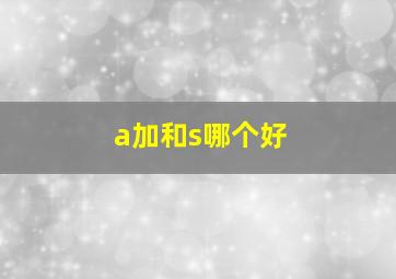 a加和s哪个好,加a和an