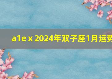 a1eⅹ2024年双子座1月运势,双子座运势2024年一月运势