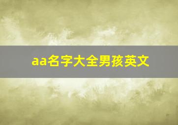 aa名字大全男孩英文