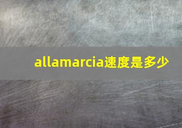 allamarcia速度是多少,音乐术语