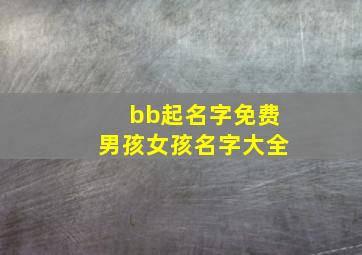 bb起名字免费男孩女孩名字大全,帮bb起名