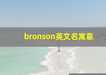 bronson英文名寓意,帮忙起个企业的英文名