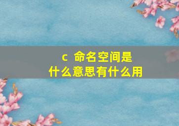 c++命名空间是什么意思有什么用,c 命名规则